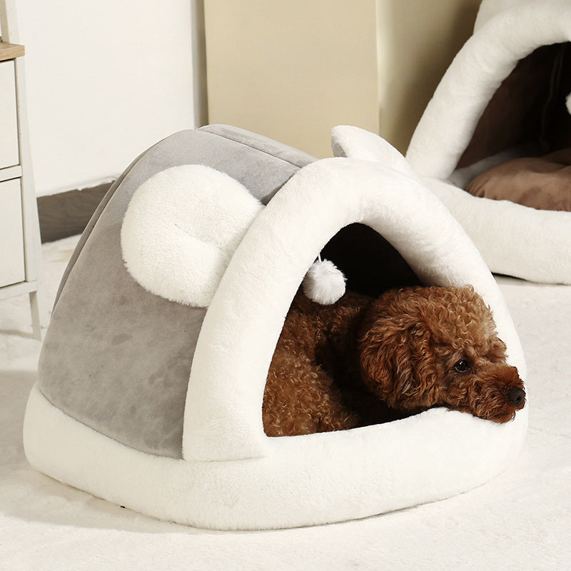 Cozy Pet Tent Cave Bed for Cats and Small Dogs
