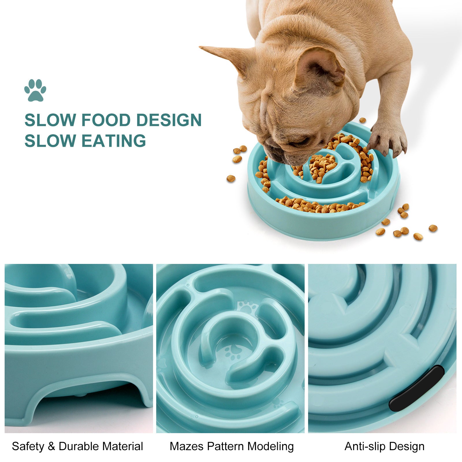 Silicone Slow Feeder Dog Bowl for Healthy Chewing & Digestion