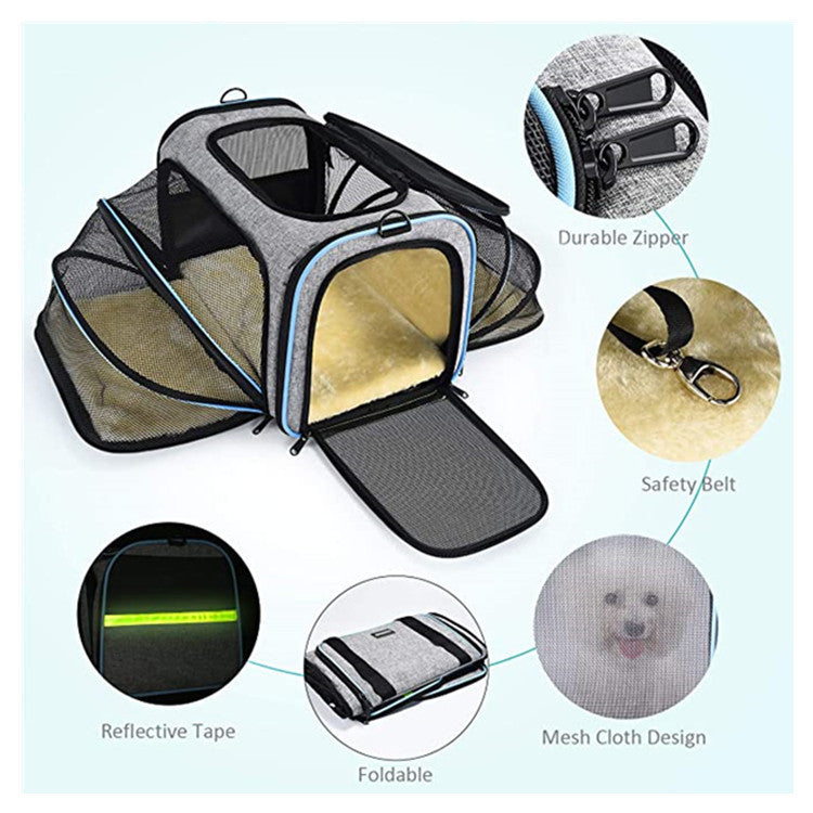Soft-Sided Airline-Approved Pet Carrier with Expandable Design