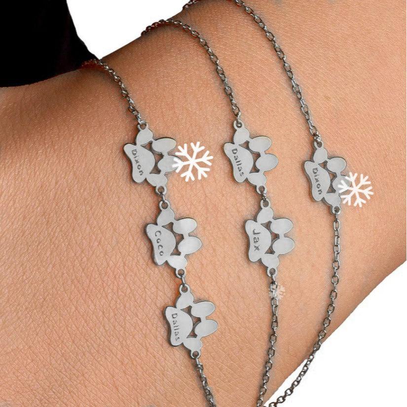 Engraved Pet Paw Bracelet – A Heartfelt Keepsake for Pet Lovers