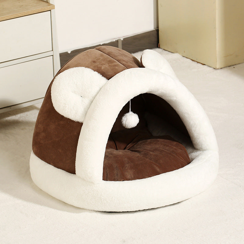 Cozy Pet Tent Cave Bed for Cats and Small Dogs