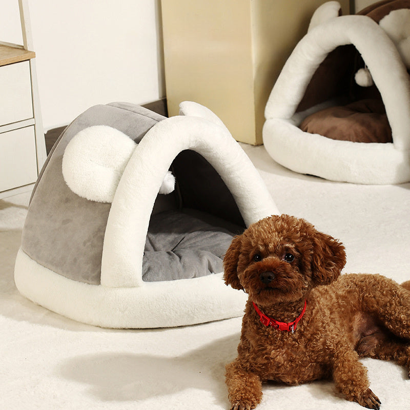 Cozy Pet Tent Cave Bed for Cats and Small Dogs