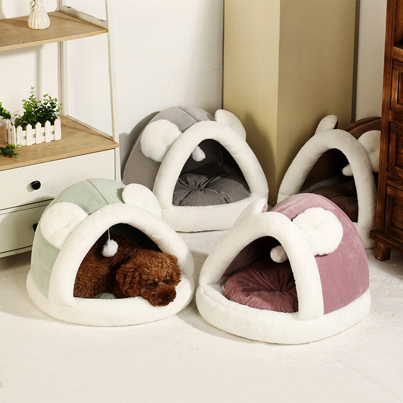 Cozy Pet Tent Cave Bed for Cats and Small Dogs