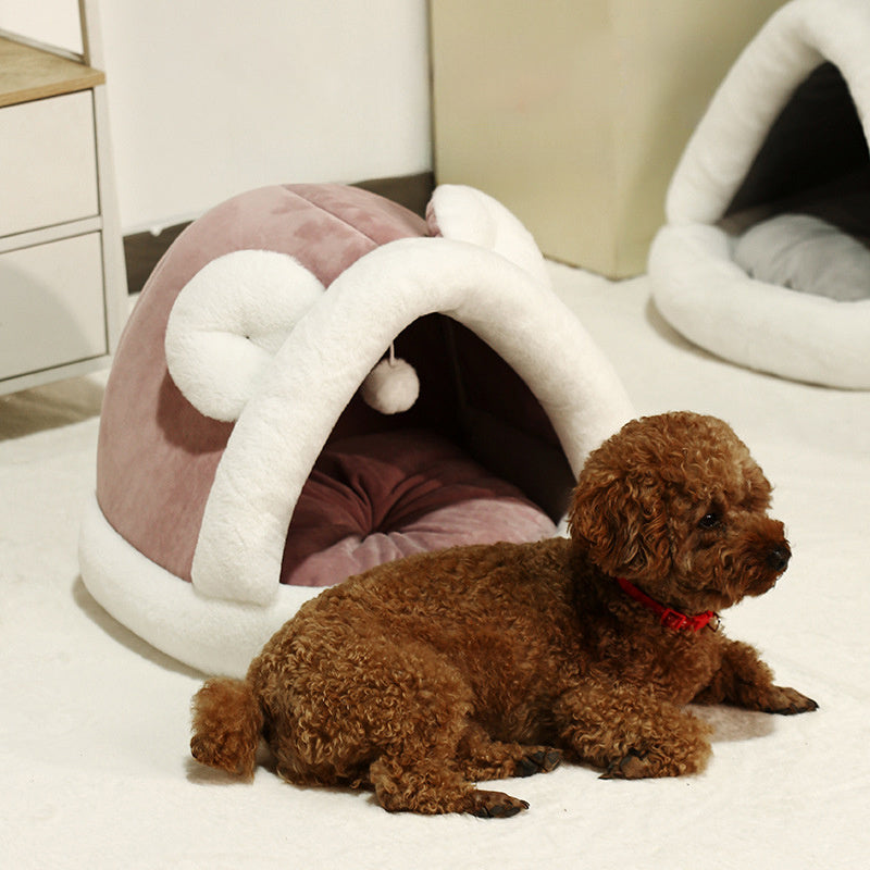 Cozy Pet Tent Cave Bed for Cats and Small Dogs