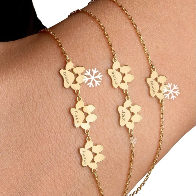 Engraved Pet Paw Bracelet – A Heartfelt Keepsake for Pet Lovers